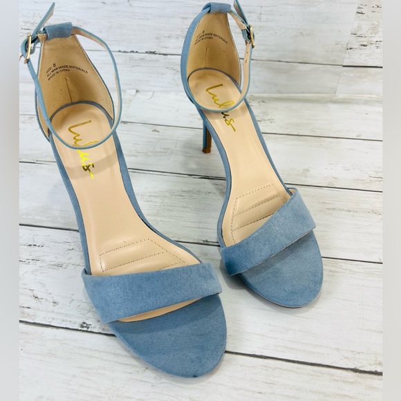Lulus Light Blue Size 8 Ankle Strap Heels Open Toe. - Picture 4 of 13